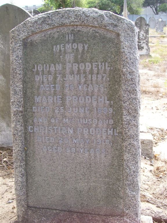 PRODEHL Johan -1897 &amp; Marie  -1899 :: PRODEHL Christian -1918