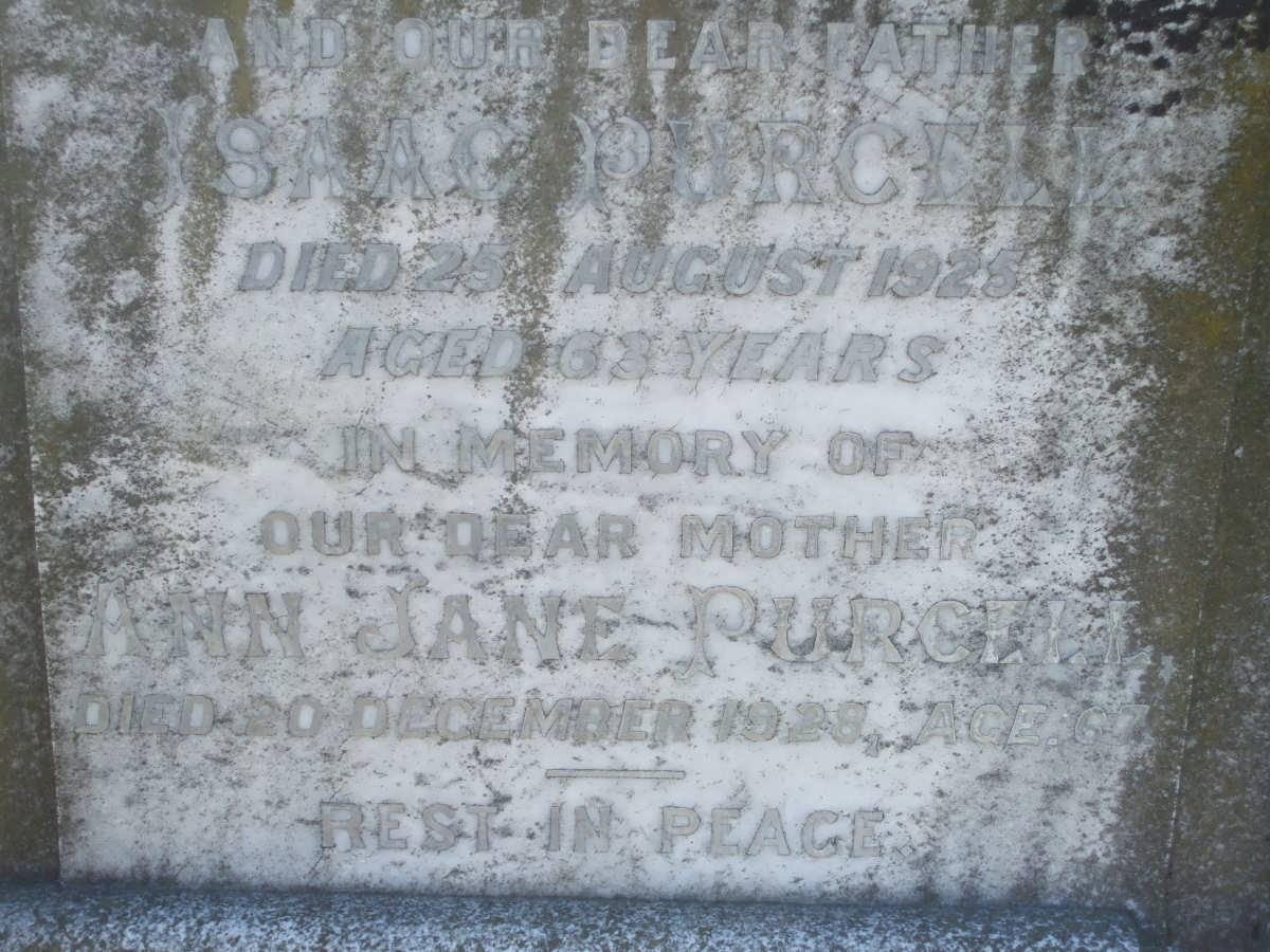PURCELL Isaac -1925 &amp; Ann Jane -1928