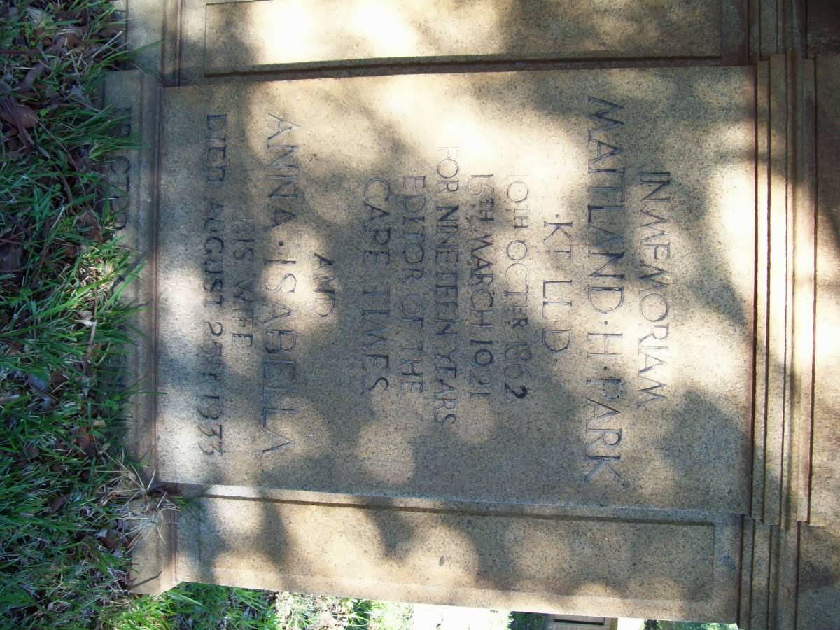 PARK Maitland H. 1862-1921 &amp; Anna Isabella -1933
