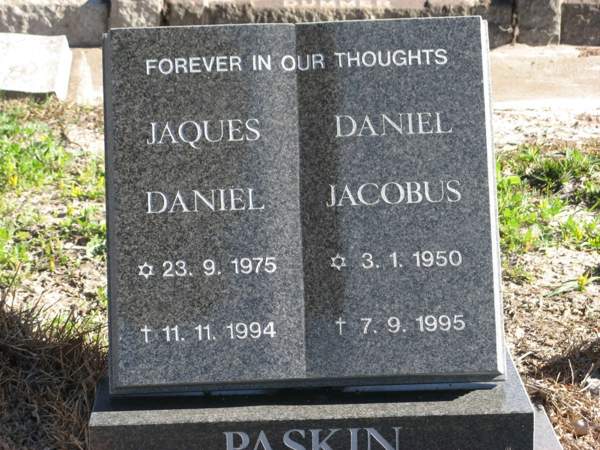 PASKIN Jaques Daniel 1975-1994 :: PASKIN Daniel Jacobus 1950-1995