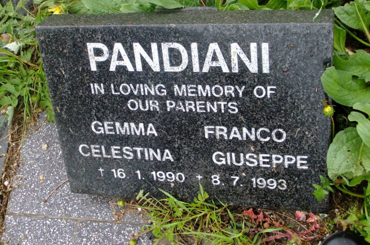 PANDIANI Franco Giuseppe -1993 &amp; Gemma Celestine -1990