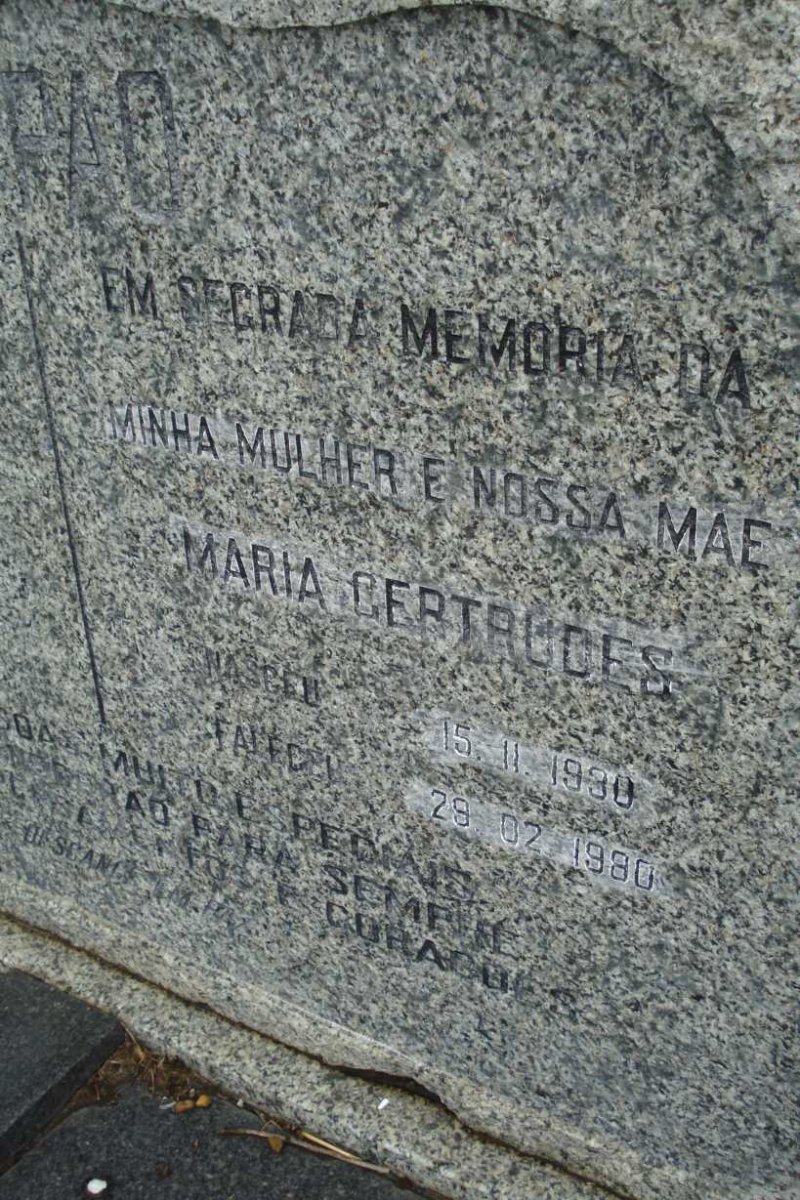 Bertrudes, Maria born 15 November 1930 died 28 February 1980
