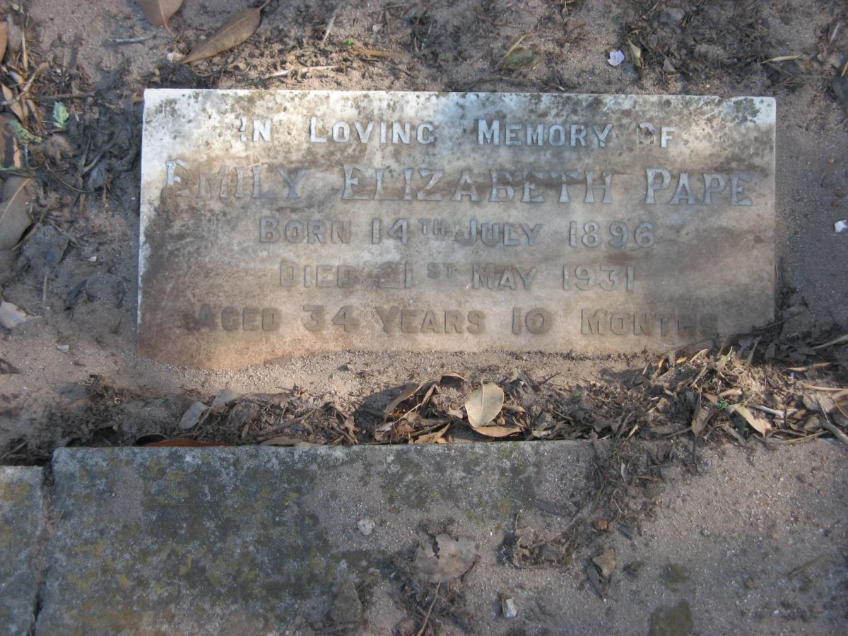PAPE Emily Elizabeth 1896-1931