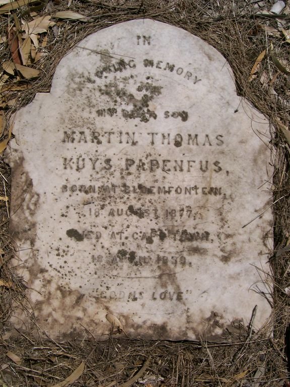 PAPENFUS Martin Thomas Kuys 1877-18??
