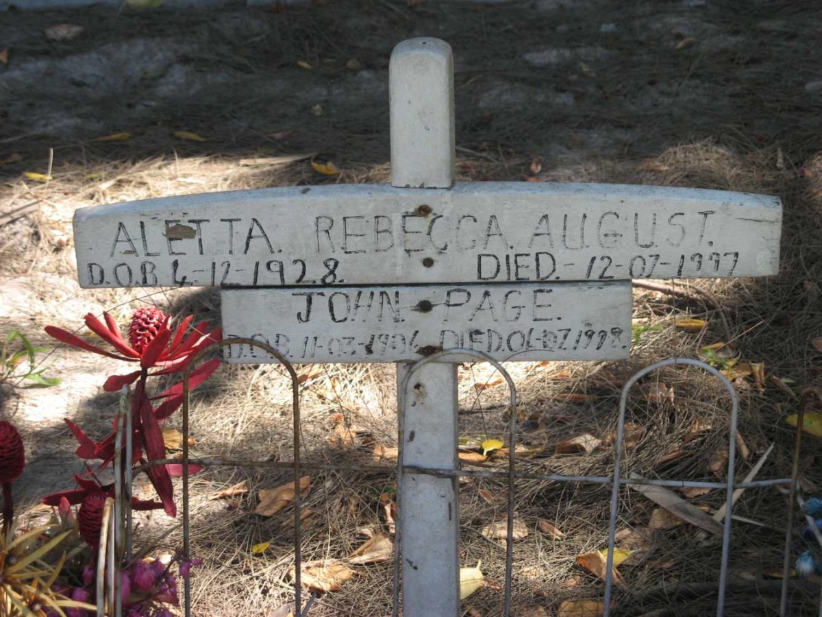 PAGE John 1906-1998 :: AUGUST Aletta Rebecca 1928-1997