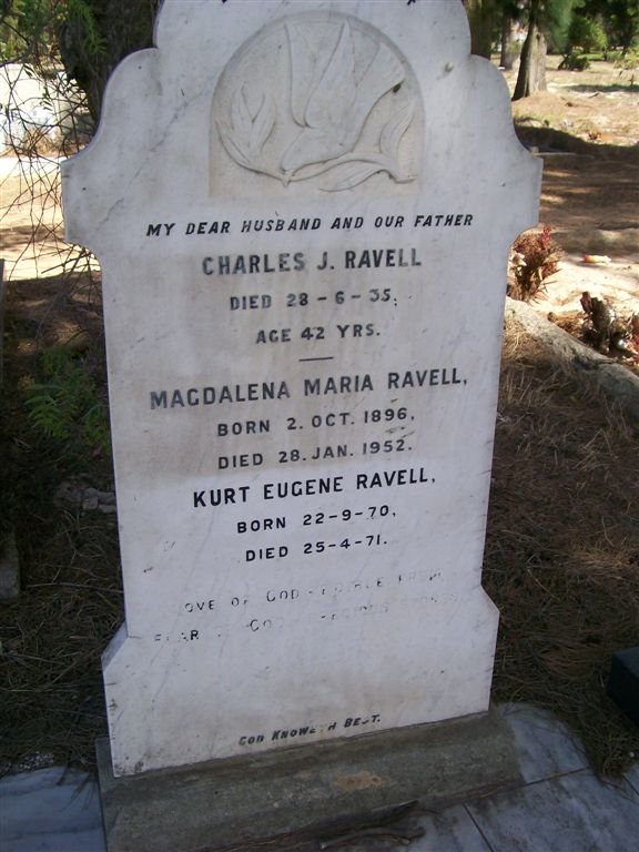 RAVELL Charles J. -1935 &amp; Magdalena Maria 1896-1952 :: RAVELL Kurt Eugene 1970-1971