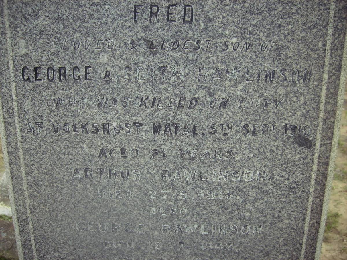 RAWLINSON Fred -191? :: RAWLINSON Arthur -?? :: RAWLINSON George -1942