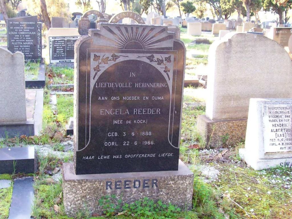 REEDER Engela nee DE KOCK 1888-1966