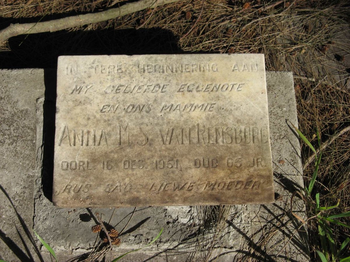 RENSBURG Anna M.S., van -1951
