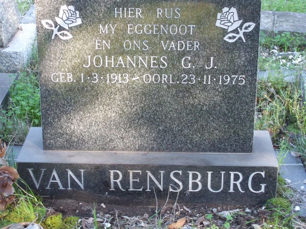 RENSBURG Johannes G.J., van 1913-1975