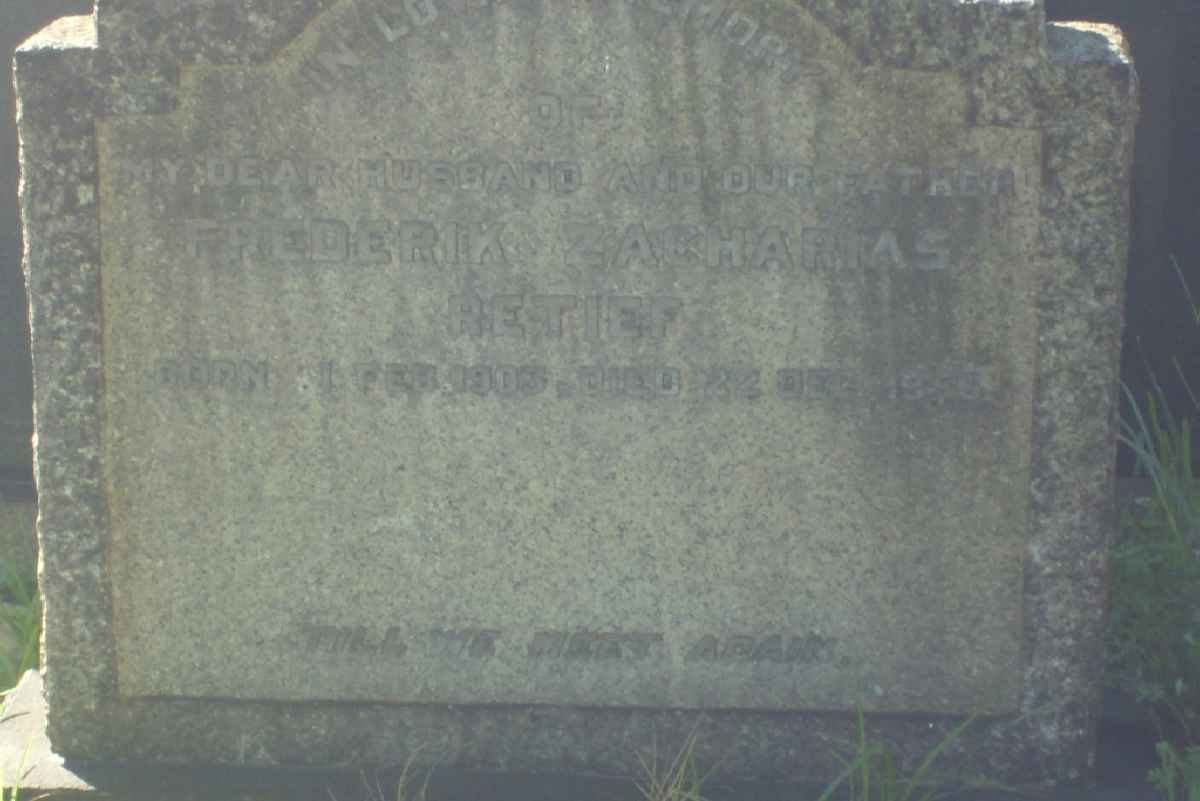 RETIEF Frederik Zacharias 1905-19??