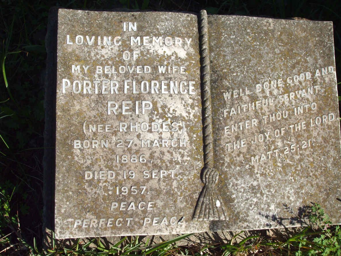 REIP Porter Florence nee RHODES 1886-1957