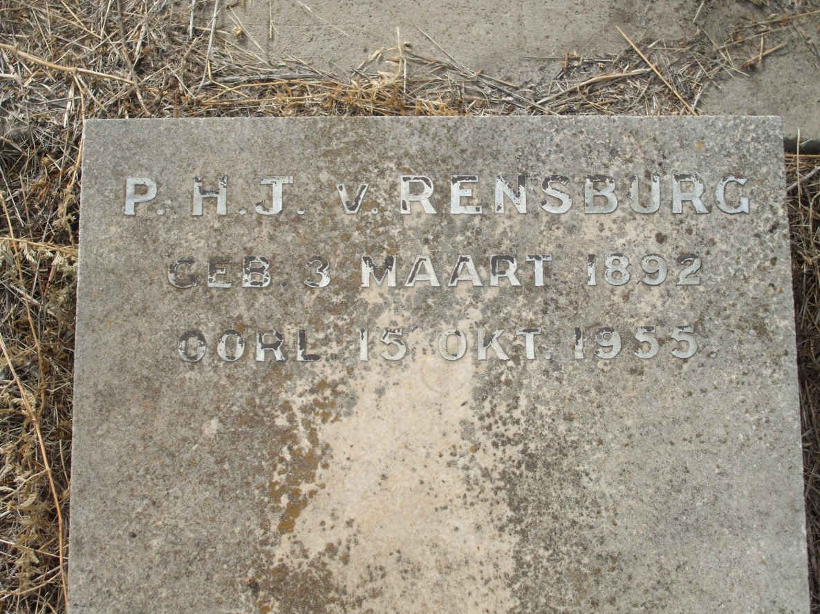 RENSBURG P.H.J., van 1892-1955