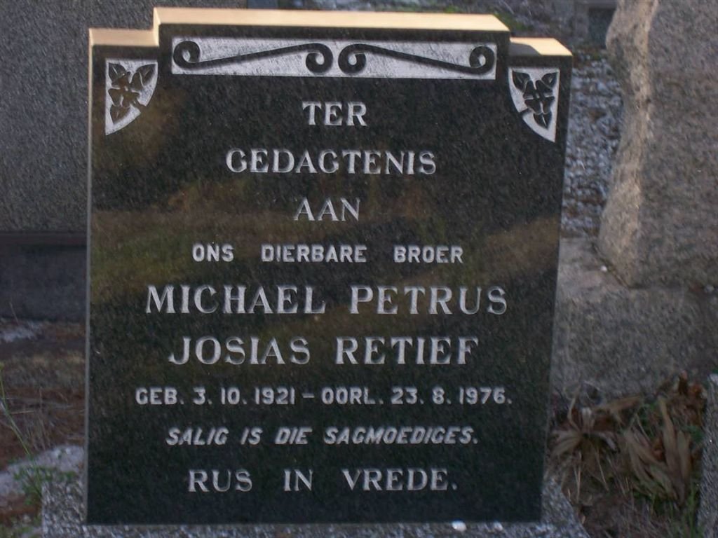 RETIEF Michael Petrus Josias 1921-1976