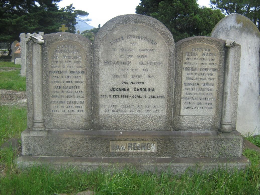 REENEN Sebastian Valentyn, van 1861-1937 &amp; Johanna Carolina 1875-1959