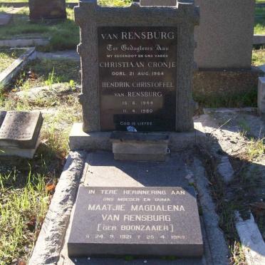 RENSBURG, van :: BOONZAAIER