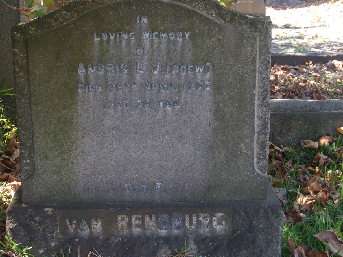 RENSBURG Andris L.J., van -1953