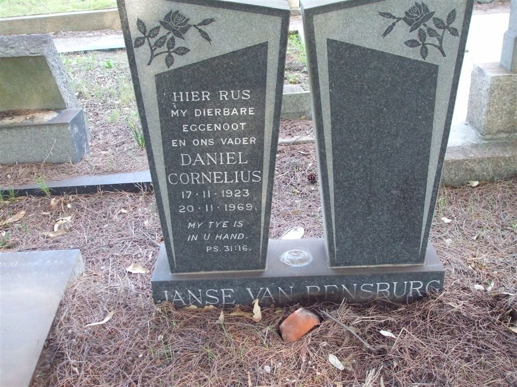 RENSBURG Daniel Cornelius, van 1923-1969