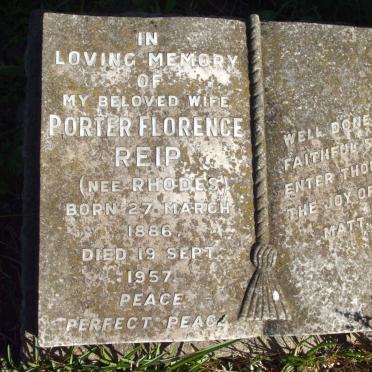 REIP Porter Florence nee RHODES 1886-1957