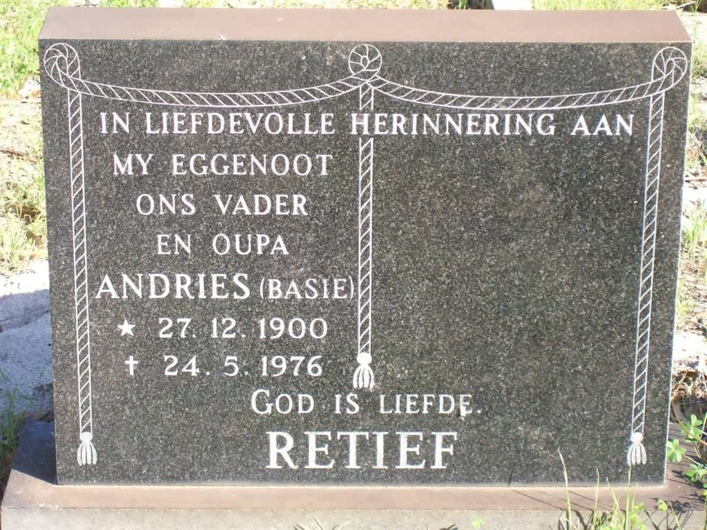 RETIEF Andries 1900-1976