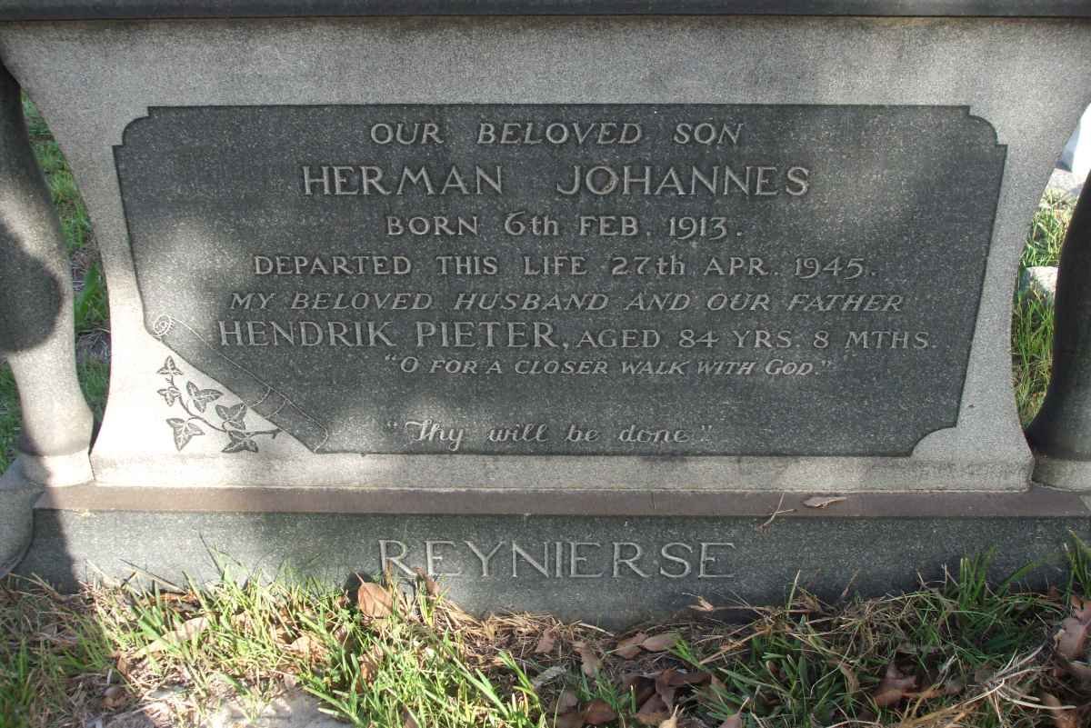 REYNIERSE Herman Johannes 1913-1945 :: REYNIERSE Hendrik Pieter