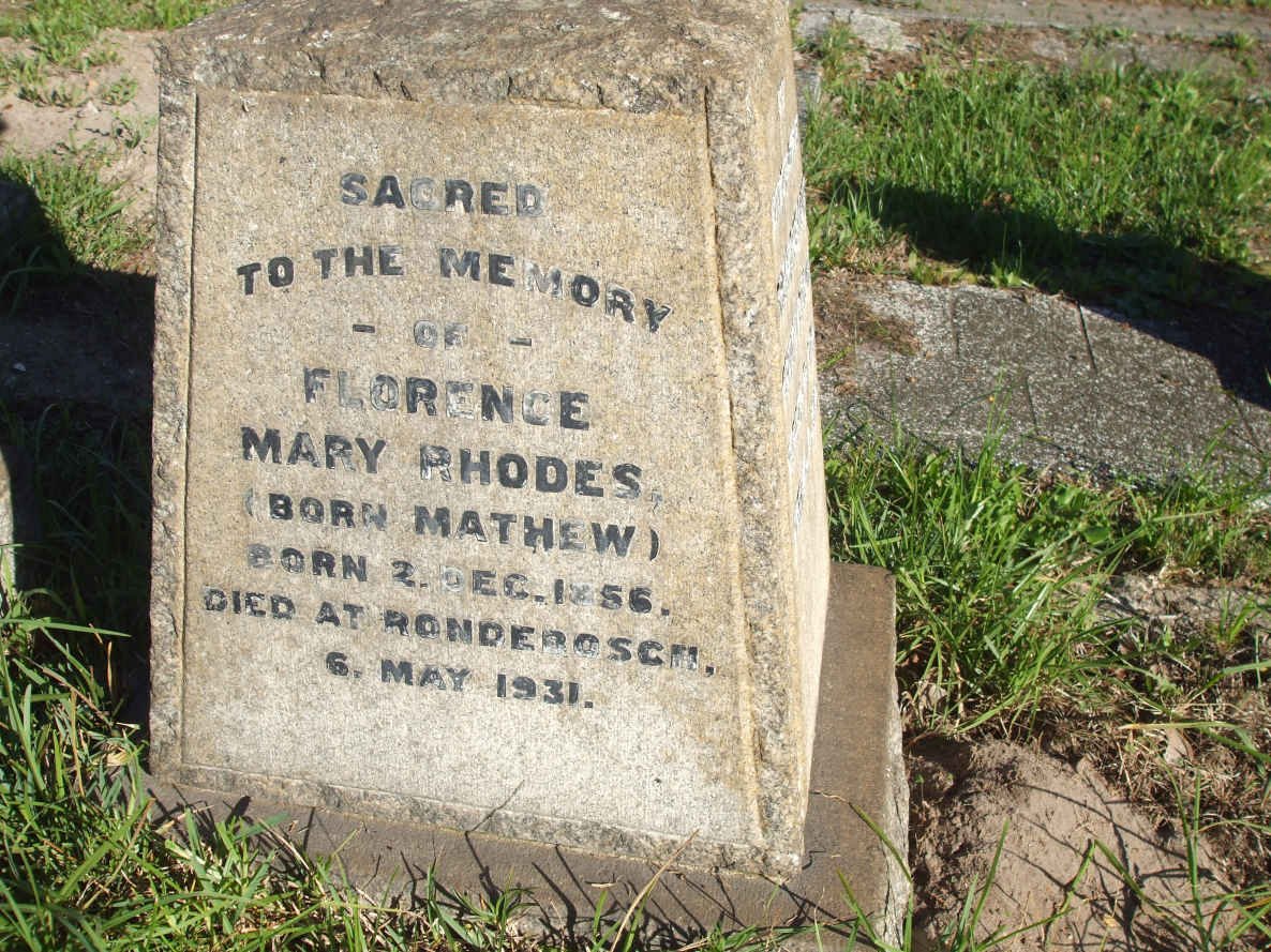 RHODES Florence Mary nee MATHEW 1856-1931