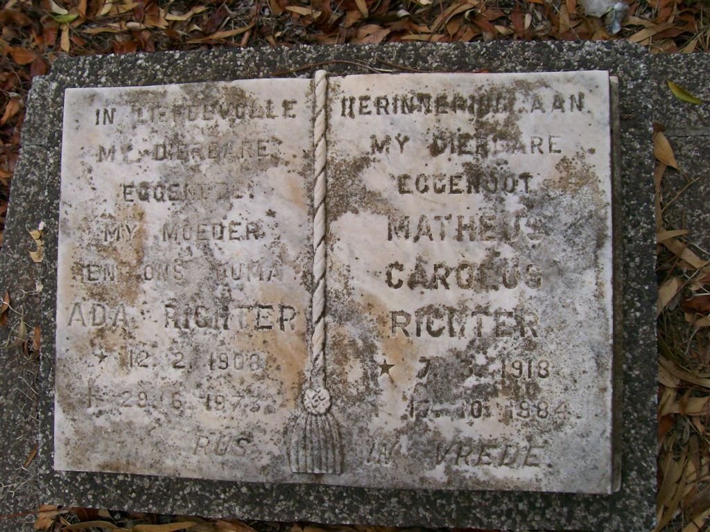 RICHTER Matheus Carolus 1918-1984 &amp; Ada 1908-1973