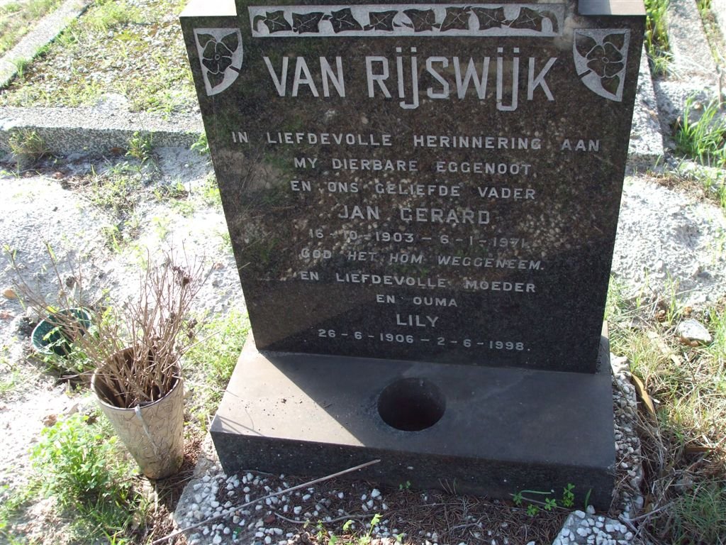 RIJSWIJK Jan Gerard, van 1903-1971