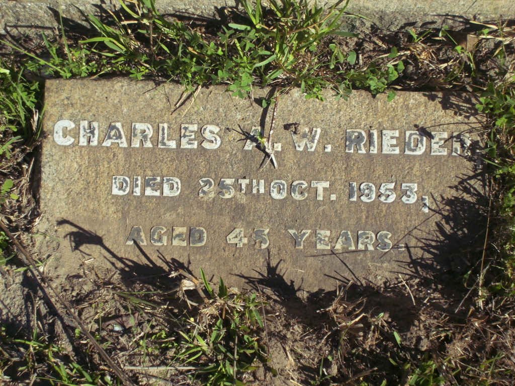 RIEDER Charles A.W.  -1953 