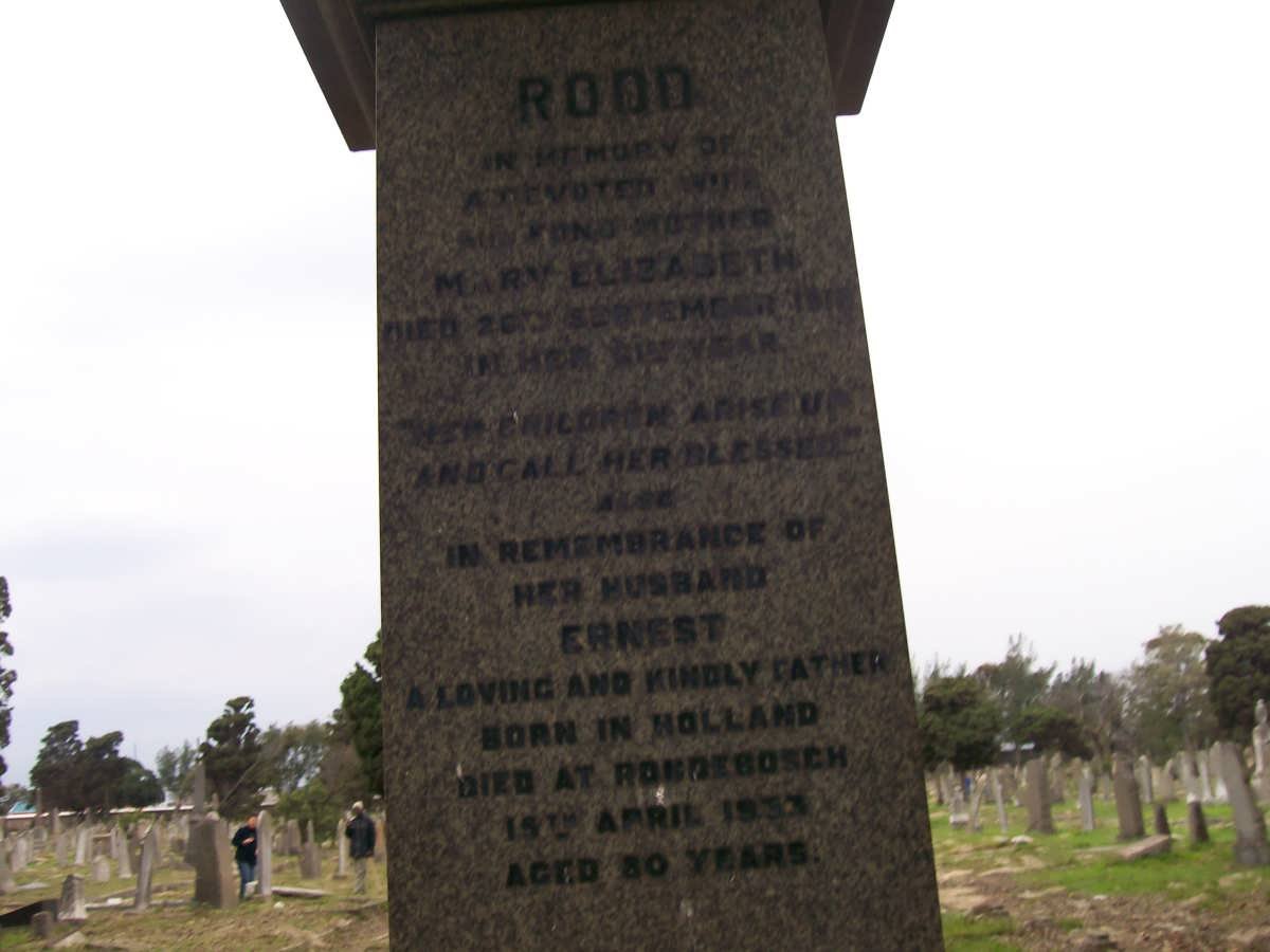ROOD Ernest -1933 &amp; Mary Elizabeth -1917