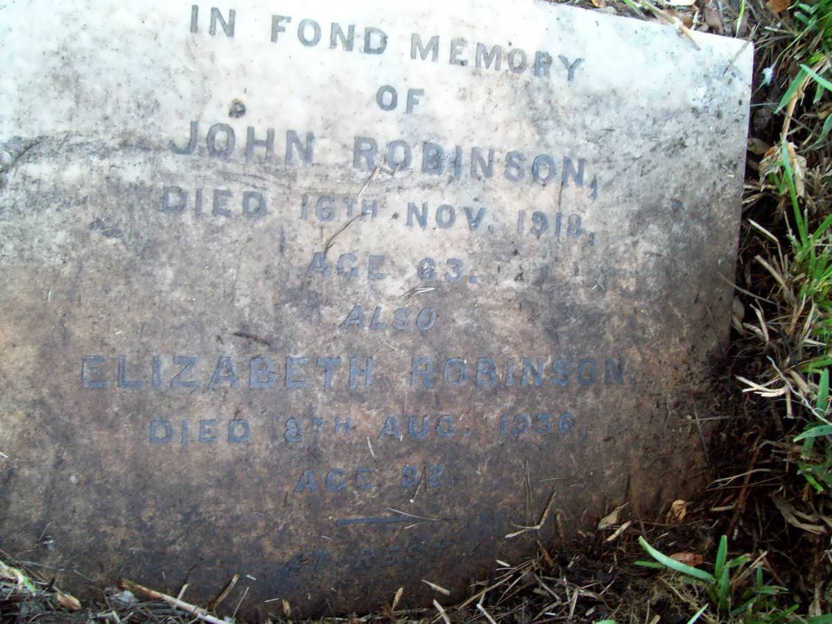 ROBINSON John -1918 &amp; Elizabeth -1936