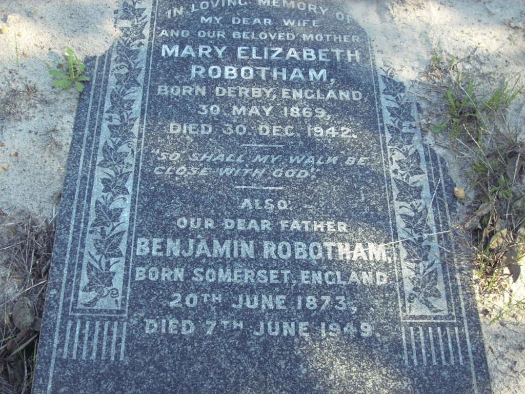 ROBOTHAM Benjamin 1873-1949 &amp; Mary Elizabeth 1869-1942
