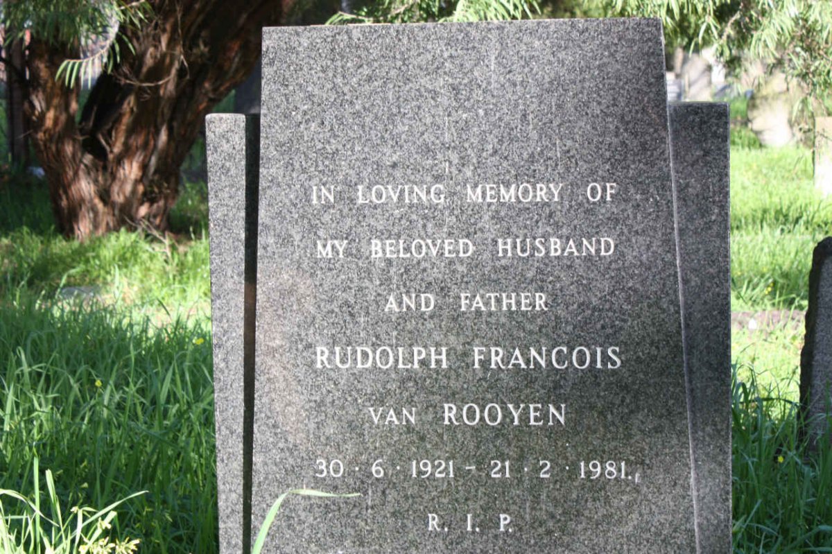 ROOYEN Rudolph Francois, van 1921-1981