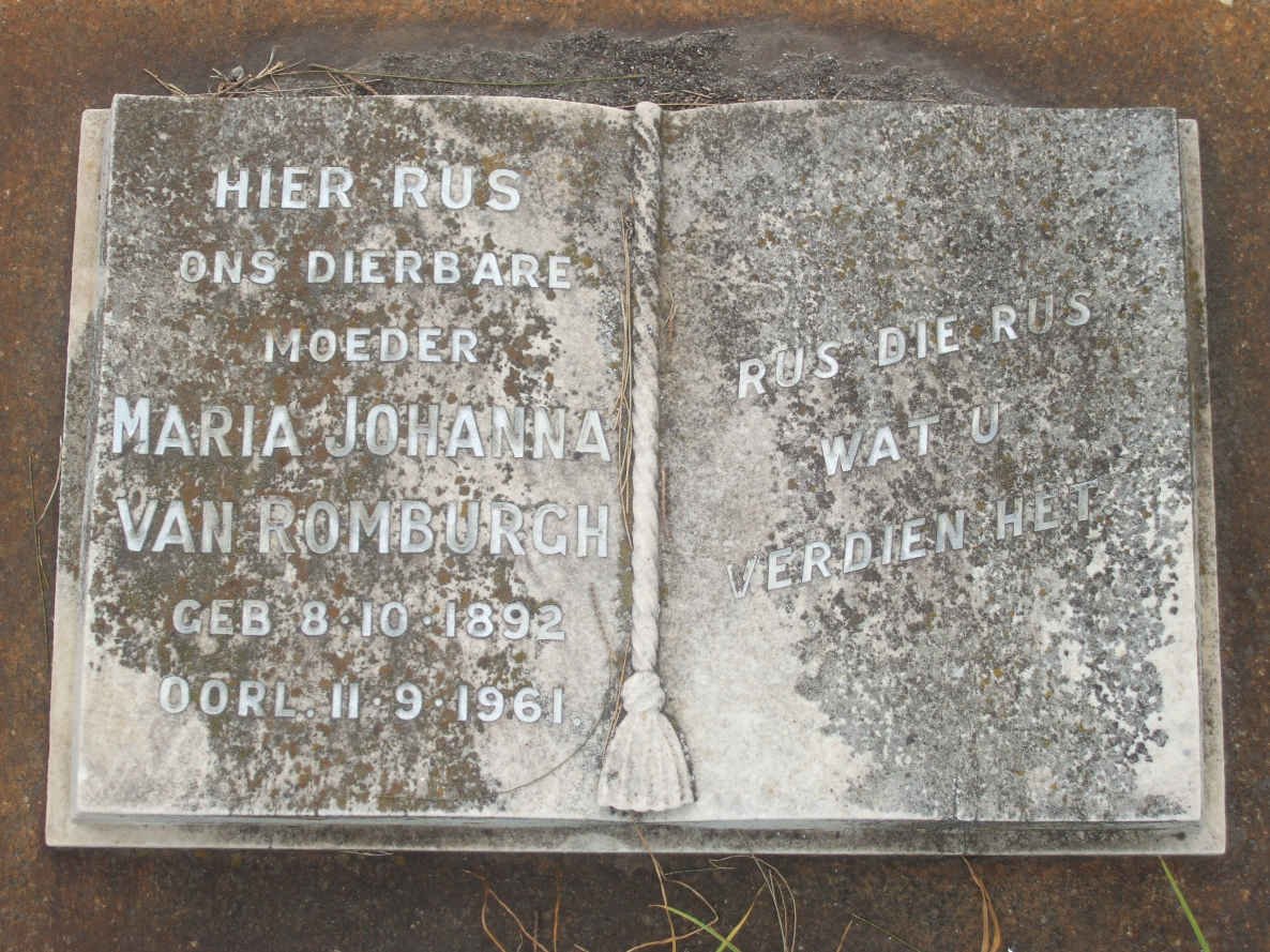 ROMBURGH Maria Johanna, van 1892-1961