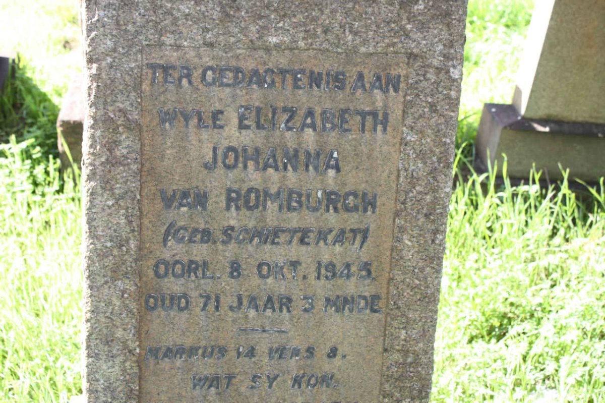 ROMBURGH Elizabeth Johanna, van nee SCHIETEKAT -1945