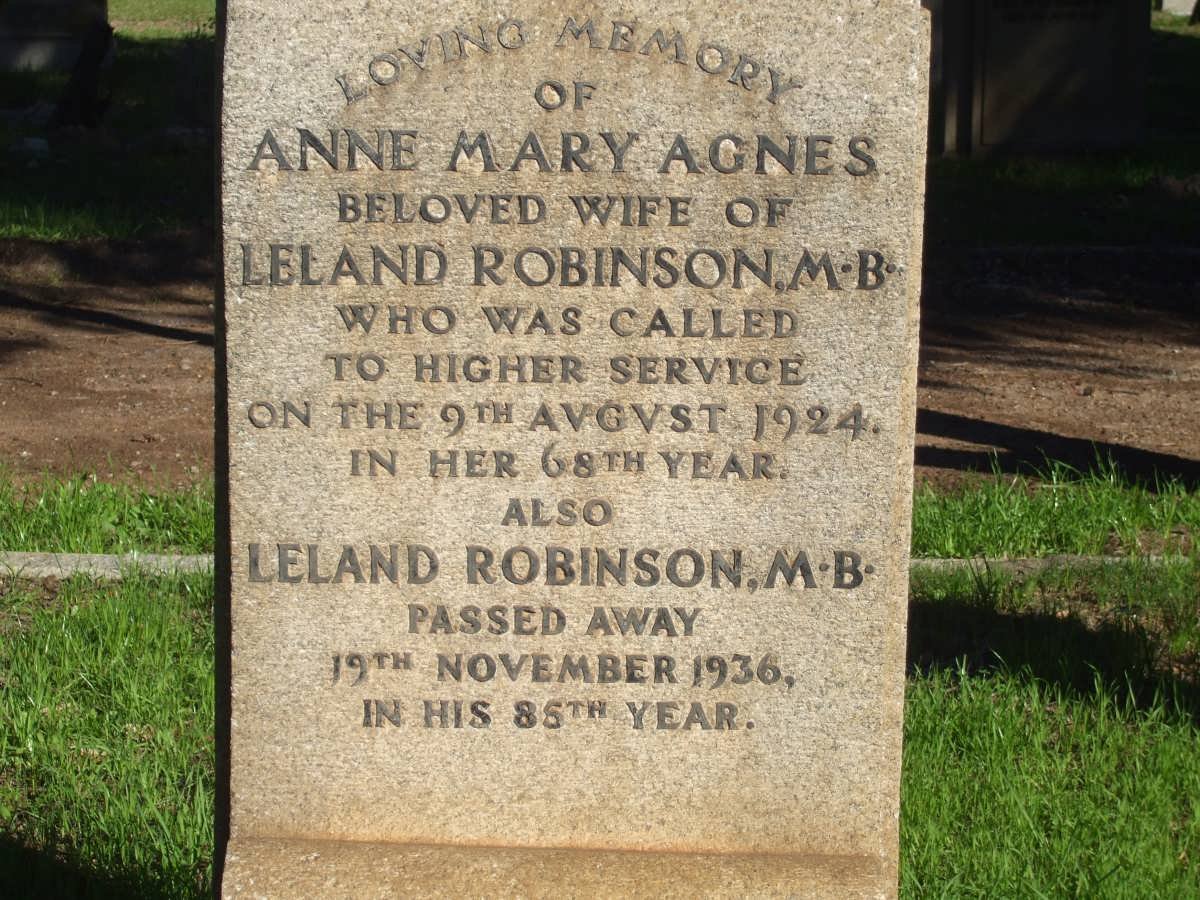 ROBINSON Leland -1936 &amp; Anne Mary Agnes -1924