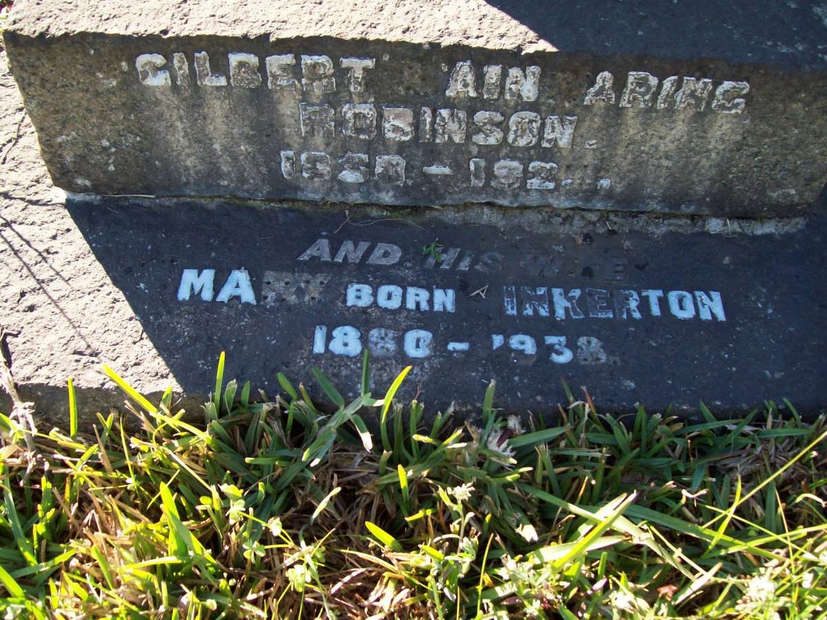 ROBINSON Gilbert Mainwaring 18?8-192? :: INKERTON Mary 1880-1938