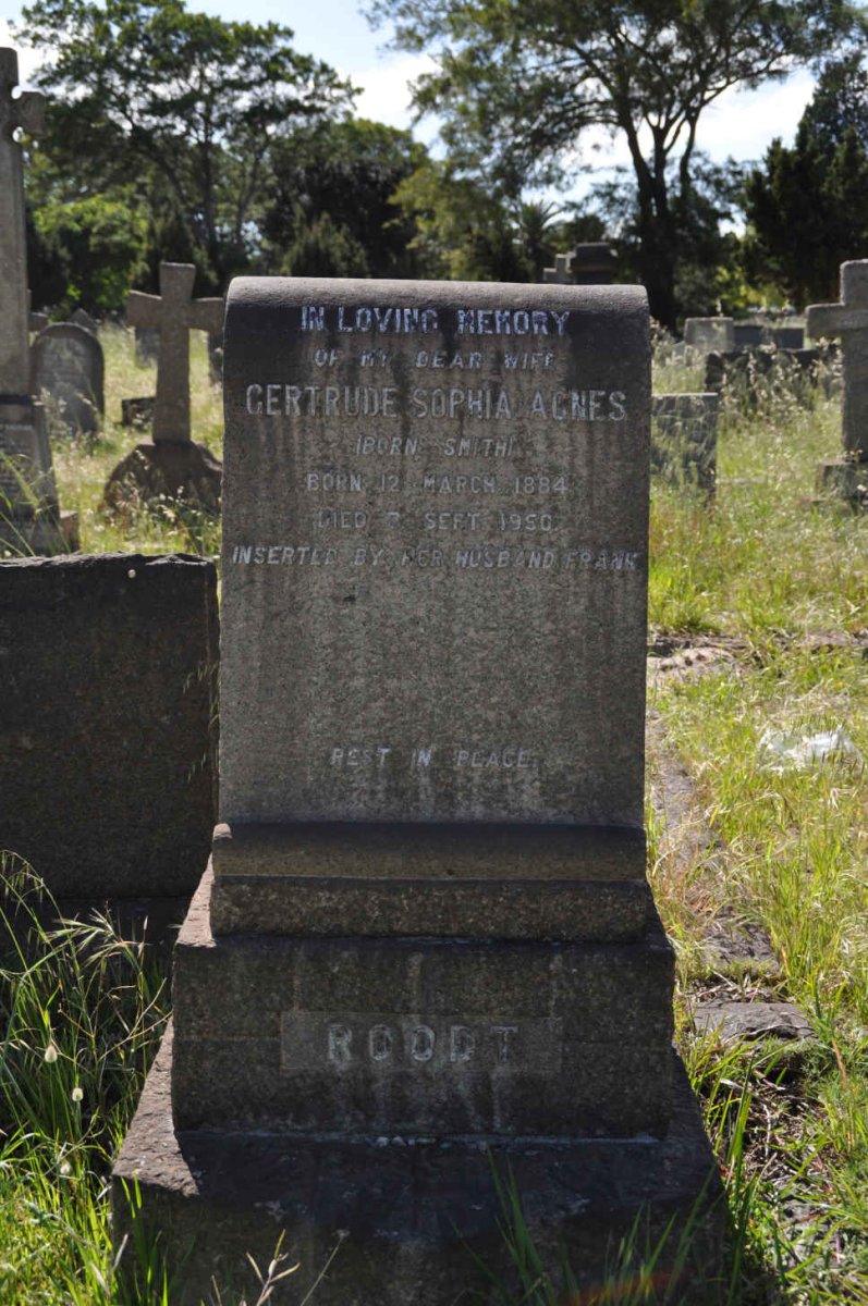 ROODT Gertrude Sophia Agnes nee SMITH 1884-1950