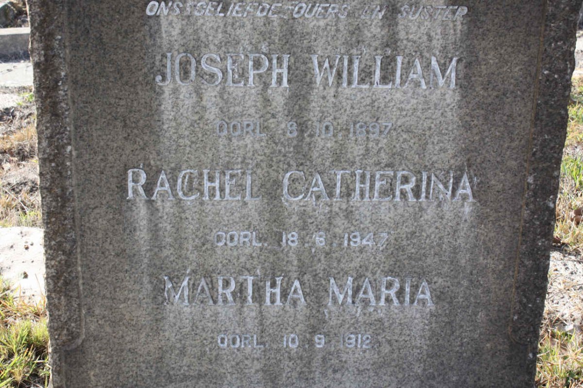 ROES Joseph William Johnson, le -1897 &amp; Rachel Catharina -1947 :: ROES Martha Maria Johnson, le -1912
