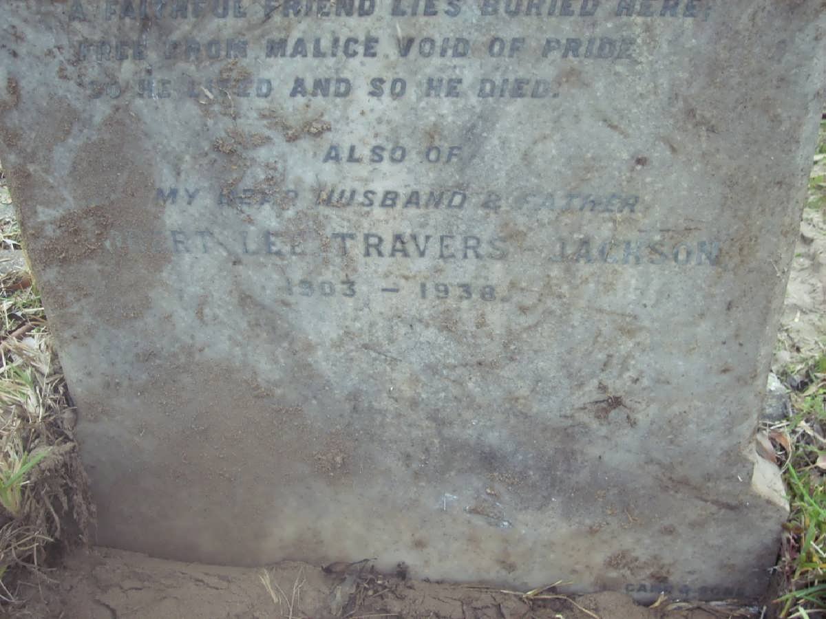 JACKSON Robert Lee Travers 1903-1938