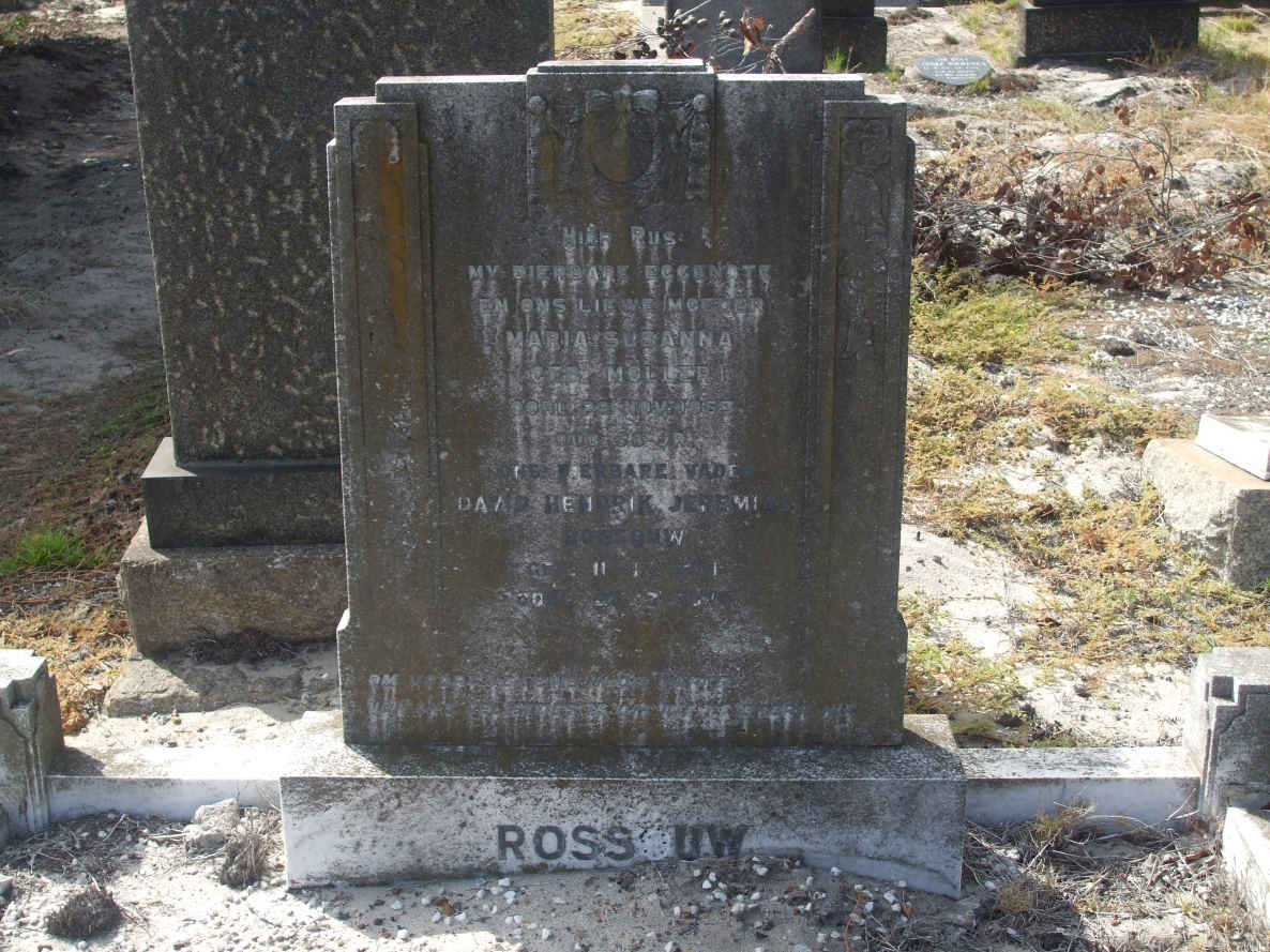 ROSSOUW David Hendrik Jeremias 1894-?? &amp; Maria Susanna MOLLER -1953
