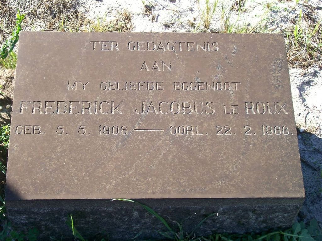 ROUX Frederick Jacobus, le 1906-1968