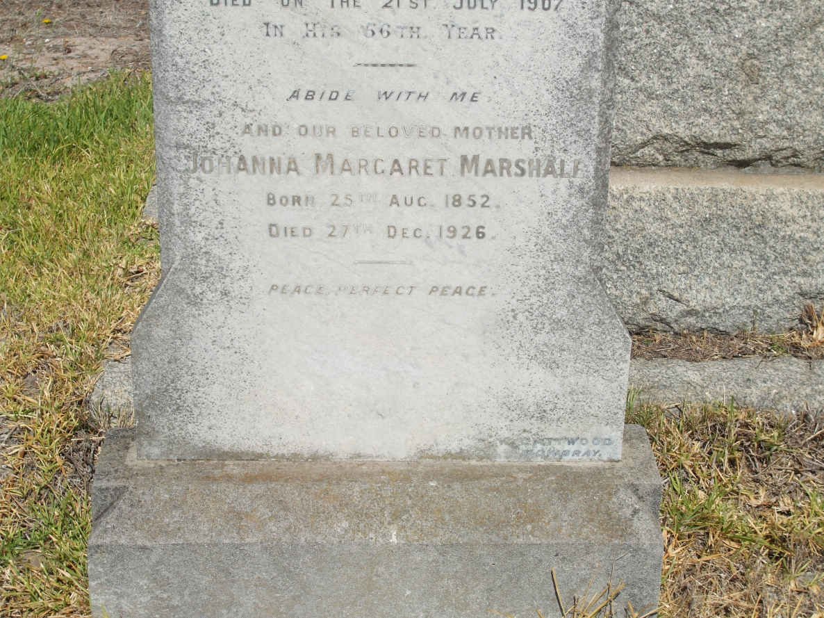 MARSHALL Johanna Margaret 1852-1926