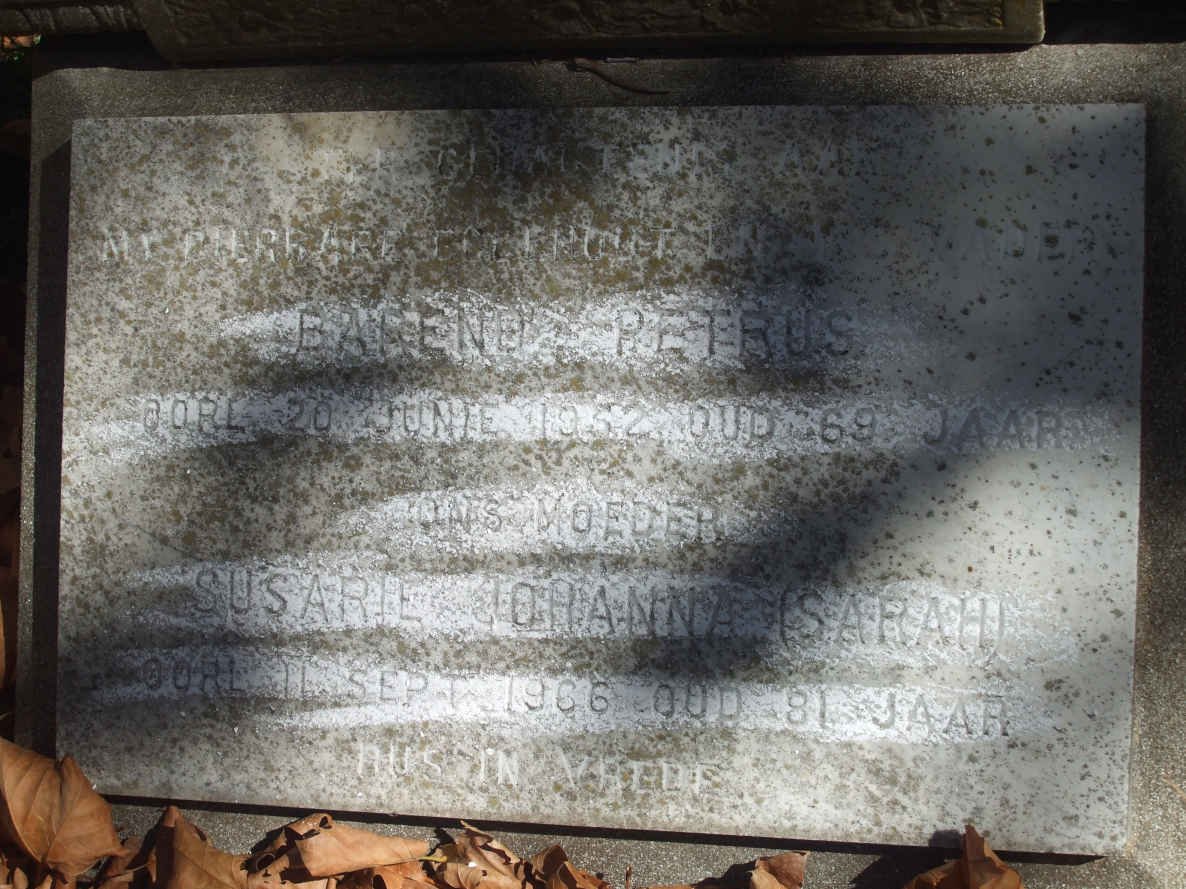 ROSSOUW Barend Petrus -1952 &amp; Susarie Johanna -1966