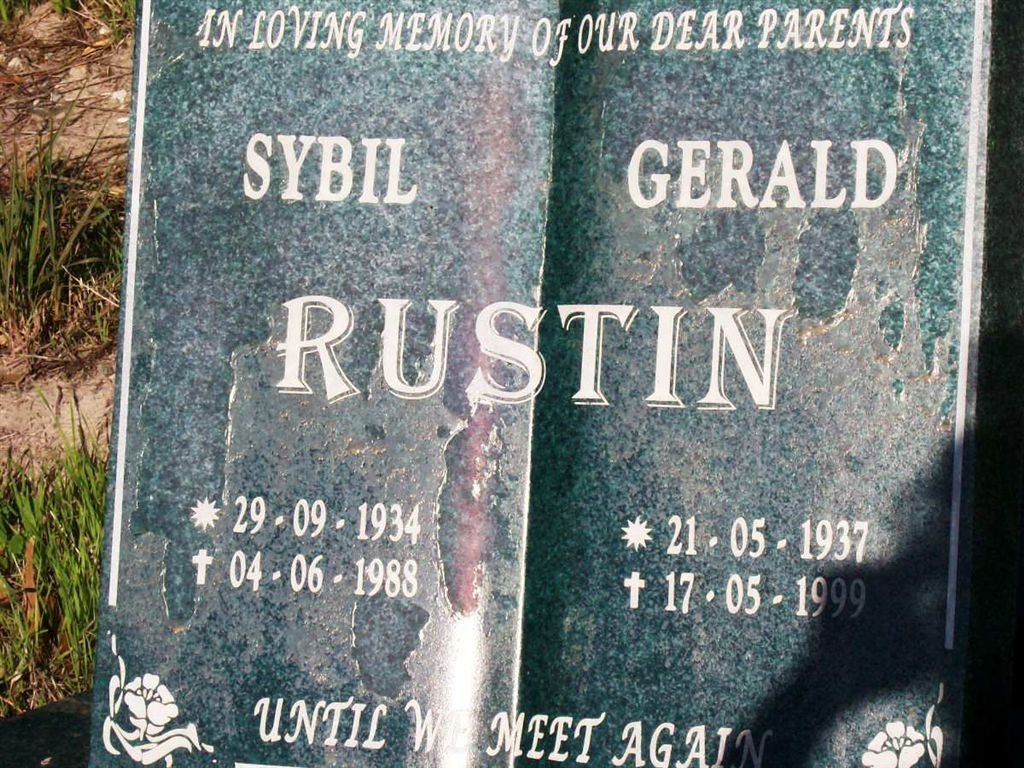RUSTIN Gerald 1937-1999 &amp; Sybil 1934-1988