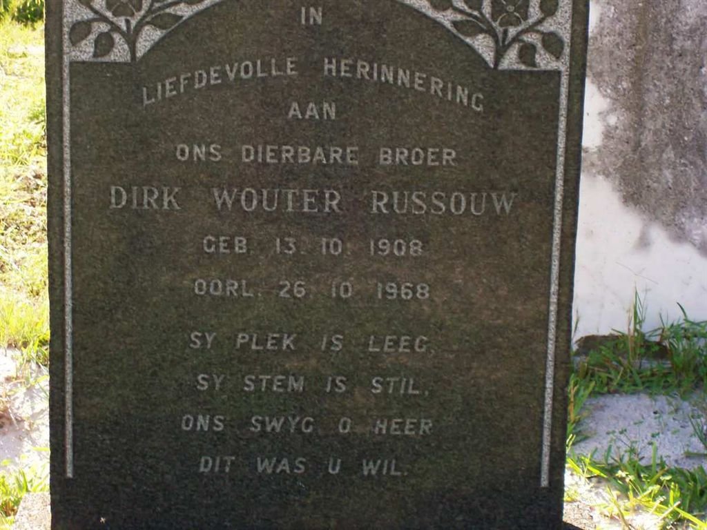 RUSSOUW Dirk Wouter 1908-1968