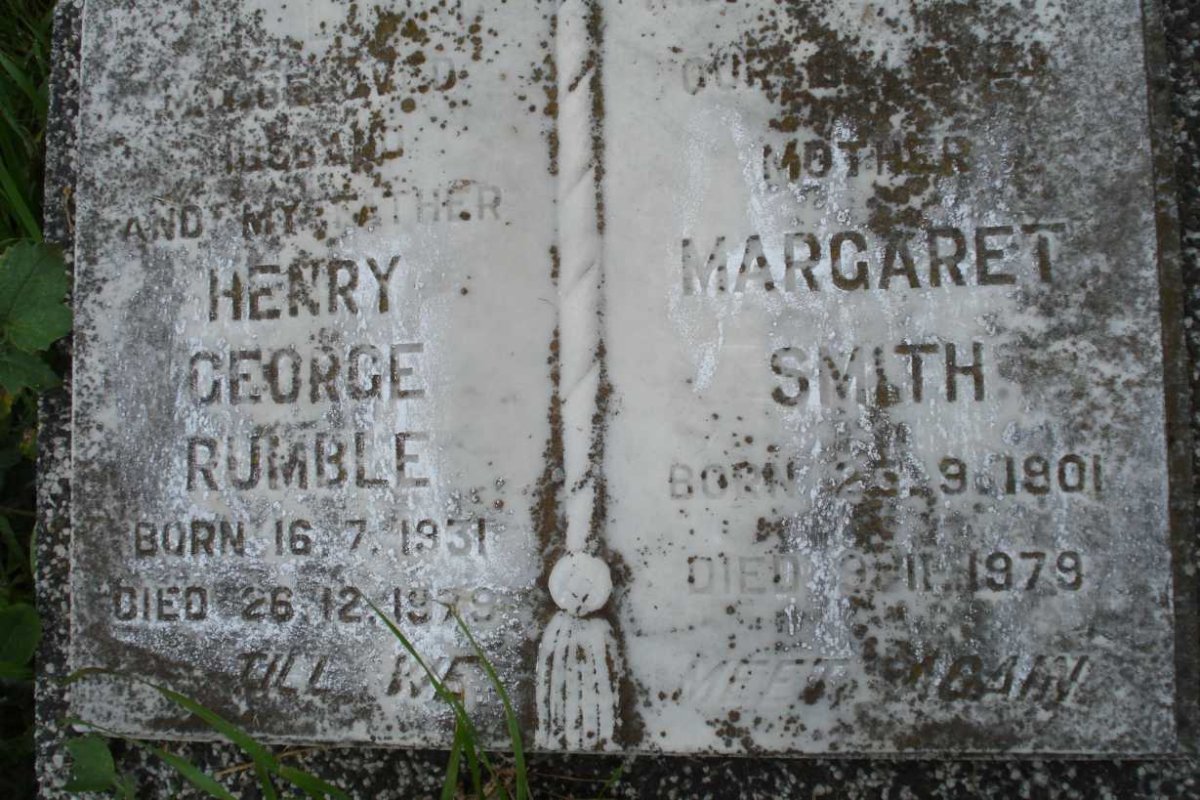 RUMBLE Henry George 1931-1979 :: SMITH Margaret 1901-1979