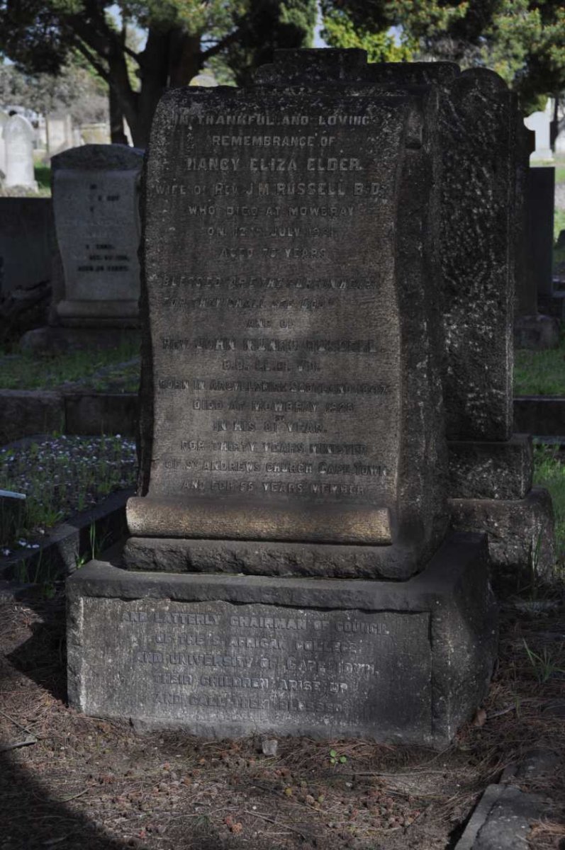 RUSSELL John Munro 1847-1928 &amp; Nancy Eliza ELDER -1921