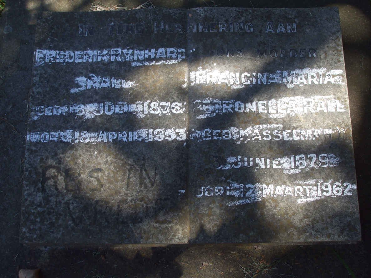 RYNHARD Frederik 1878-1953 &amp; Francina  Maria Petronella KASSELMAN 1879-1962