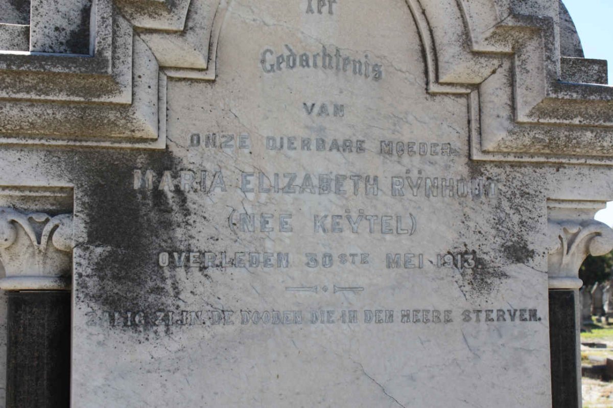 RYNHOUD Maria Elizabeth nee KEYTEL -1913